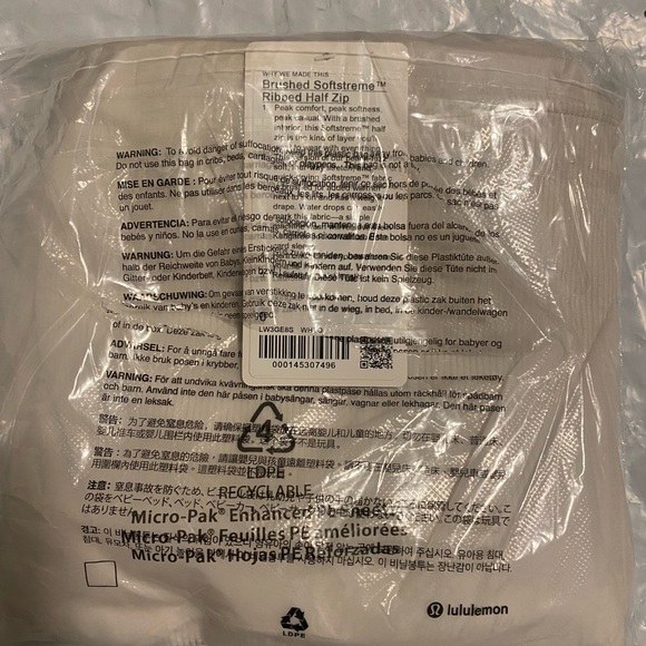 Lululemon Brushed Softstreme Ribbed Half Zip NWT. SZ 0 - Picture 5 of 6